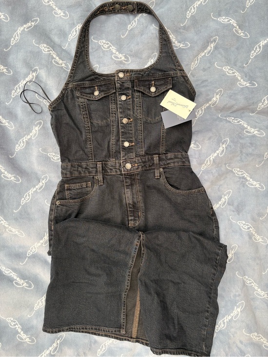 Universal Thread Denim - Universal Thread Black Denim Halter Jeans Dress